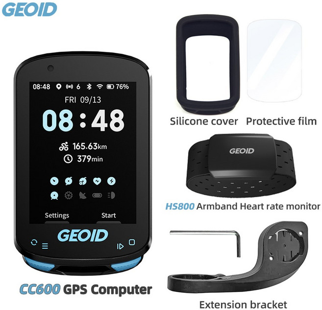 속도계 자전거 GPS 네비게이션 라이더 GEOID CC600 경로 탐색 컴퓨터 11개 언어 무선 자동 WIFI ANT 주행 거리계, 1개, 8)CC600 HS800