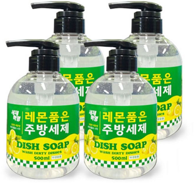 세제혁명 레몬 품은 주방세제, 4개, 500ml