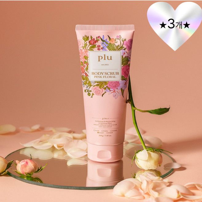 플루 바디스크럽 핑크플로럴, 200g, 3개