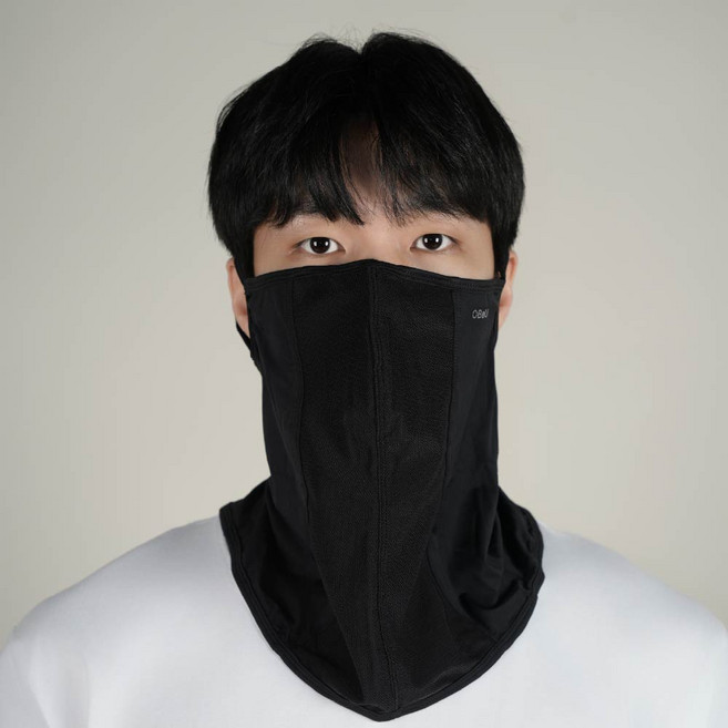 오베유 숨쉬기 편한 새부리형 골프 자외선차단 마스크, 블랙, 1개