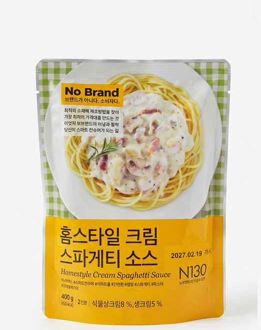 노브랜드 홈스타일 크림 스파게티 소스 400g X 4개입, 4개