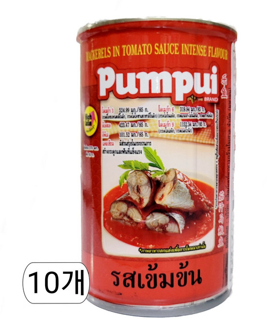 Pum Pui 마케럴인토마토소스 155g, 10개