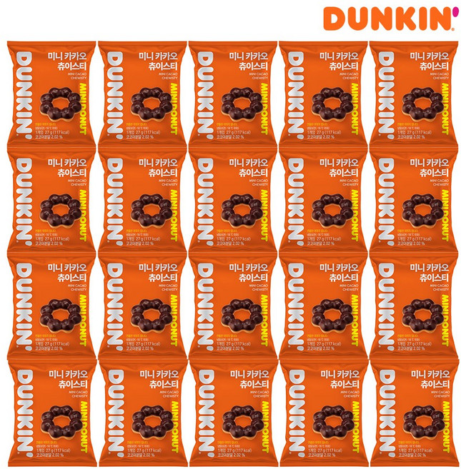 던킨 T[던킨](냉동) 미니 카카오 츄이스티 27g x 20개(개별포장), 20개