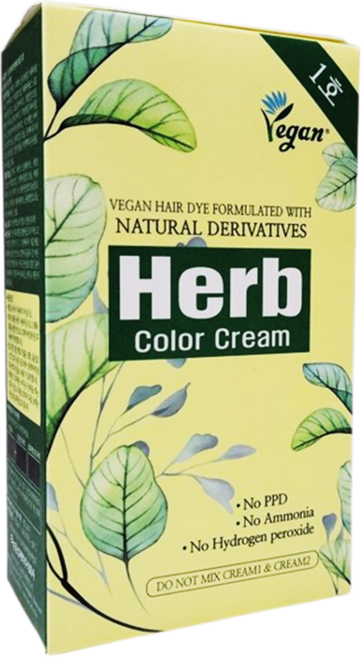 동성제약 염색약 허브 칼라크림 순한 비건 염모제, 1호 진한흑색, 6개