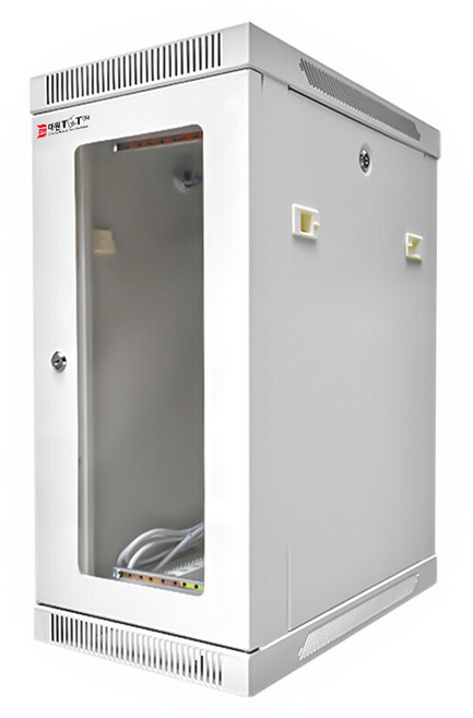 미니 세로형 벽부형랙 허브랙 4U H600 W280 D450 공유기 음향기기 보관함 화이트