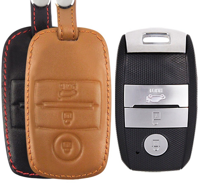 더조은셀러 올뉴 더뉴 모닝 K3 키홀더 키케이스 스마트키 가죽 3버튼 Key-12, 블랙