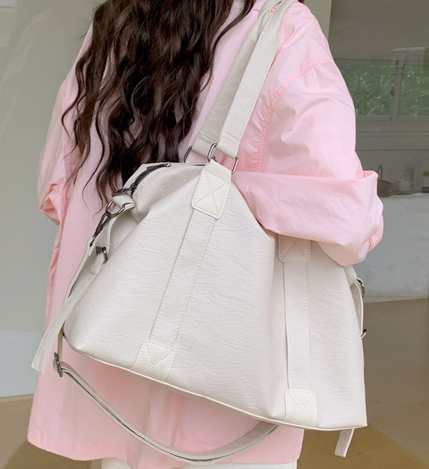 무니유유 대용량 다용도 여행용 가죽 가방 크로스백 토트백 숄더백