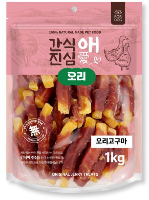 테온셀 간식애진심 오리 고구마 1kg, 1개