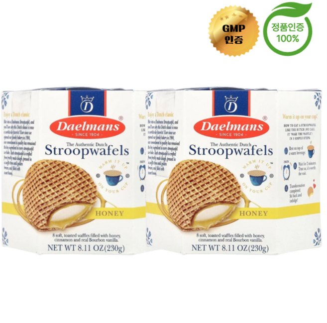 Daelmans 델만스 스트룹와플 허니, 230g, 2개