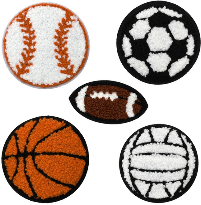 열접착식 와펜 털실 스포츠 공 5종 자수 패치 다림질
