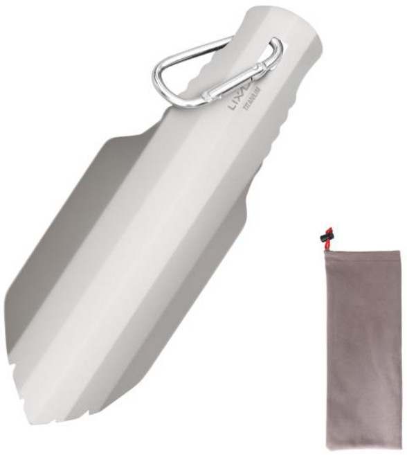 야전삽 Lixada 티타늄 캠핑 삽 야외 컴팩트 똥 초경량 배낭 여행 하이킹 생존용 멀티 도구, 01 L  with clip, 1개