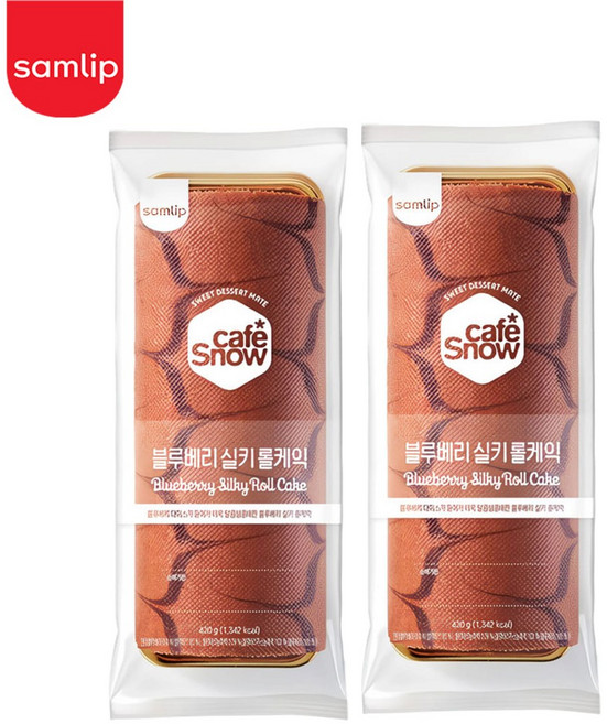 삼립 1A등급 원유로 만든 냉동 블루베리 우유 롤케익, 냉동 블루베리우유롤2봉, 2개, 430g