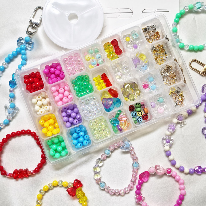 리니팜 시그니처 비즈 공예 세트 키링 팔찌 만들기 DIY, 5. 아크릴 더비, 1세트