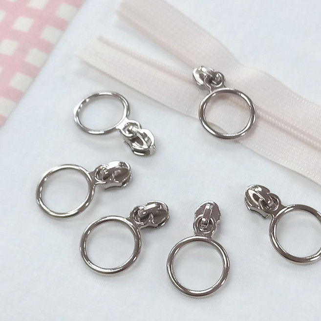 (50개) 지퍼고리 링 니켈 홈패션지퍼 코일지퍼 슬라이더 3호 전용 국산, 1개, 니켈(50개)
