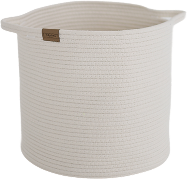 쏠리또 대형 LARGE 코튼 패브릭 로프 바스켓 장난감 수납 바구니, 화이트, 1개