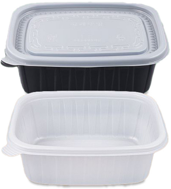 씨앤몰 사각 죽용기 대 흑색 1000ml 반찬포장 BFP 50개세트, 1박스, 50세트