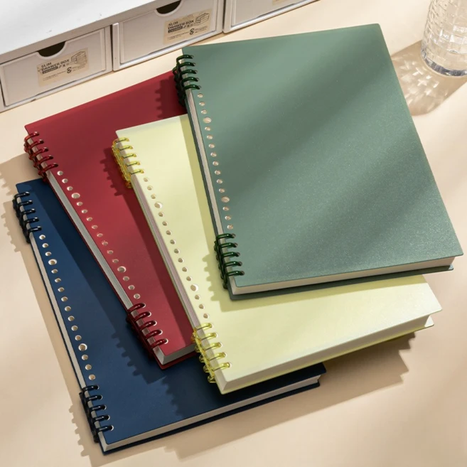 도베른 왼손잡이도 쓰기쉬운 스프링공책 노트 4종세트, 1세트, A5 그린,블루,레드,옐로우 - 쿠팡