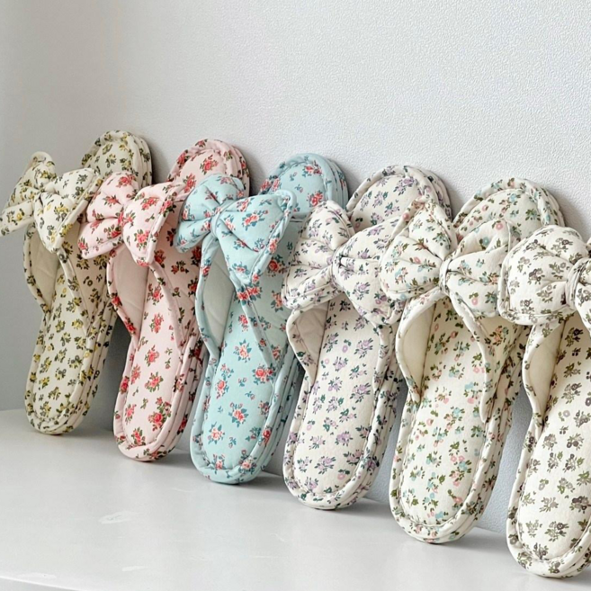 신혼일기 3중 쿠션 봄봄 플라워 실내화 푹신한 층간소음방지 미끄럼 삼중패드 거실화 면슬리퍼