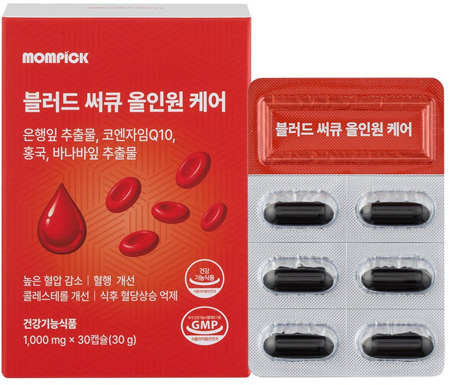 맘픽 블러드 써큐 올인원 혈압 혈당 혈행 콜레스테롤 케어, 1개, 30회분