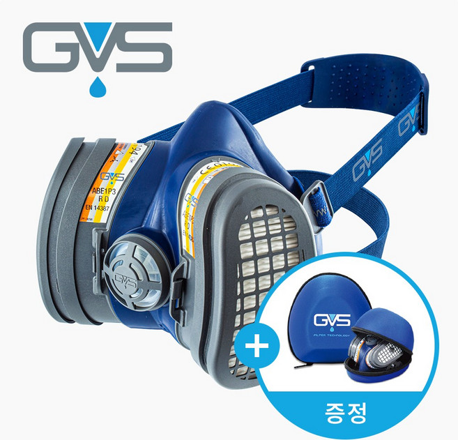 GVS 일립스 특급 탈취 방진 방독 마스크 (P100 A1P3 ABE1P3 고글일체형) 추가이벤트 케이스 필터 (택 1), 4-2.SPR581 중대형+SPM008 케이스, 1개, -
