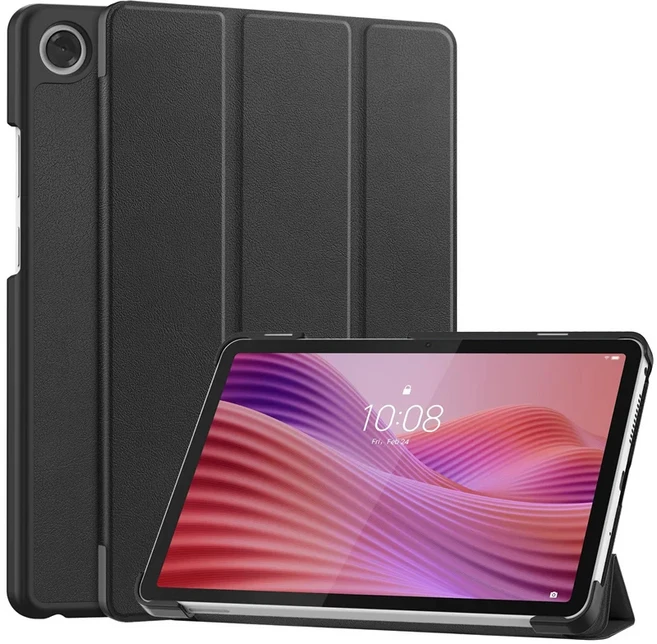 Lenovo Tab One 케이스 용 8.7 인치 삼중 접이식 PU 가죽 스탠드 K9 2025 Cover Funda 스마트 태블릿, 01 Black