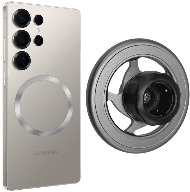 스마트폰 태블릿 로터 맥세이프 거치대 차량용 탁상용 볼헤드, 1개, 다크그레이