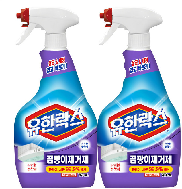 유한락스 곰팡이제거제, 750ml, 2개