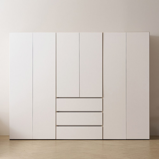 바로방가구 이븐 터치 빅수납 옷장 서랍 이불장 장롱 2400세트 드레스룸 시스템장, 화이트