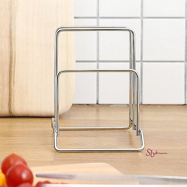 도마거치대 받침대 꽂이 보관대 스탠드 올스텐 정리대 수납 주방 사각 국산 뚜껑 냄비 스테인레스pyn754, 1개