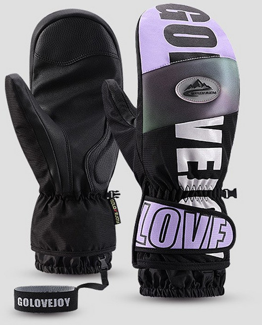 SAHINER 겨울 남녀공용 스노우보드장갑, 자주색