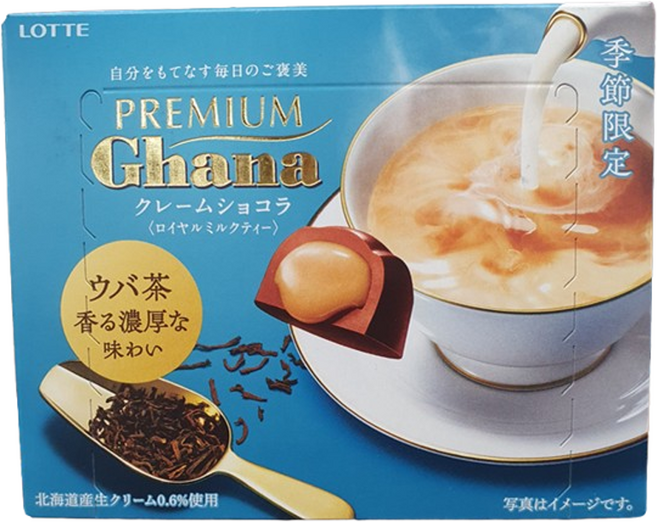 롯데 프리미엄 가나 쇼콜라 밀크티 초콜릿, 5개, 65g