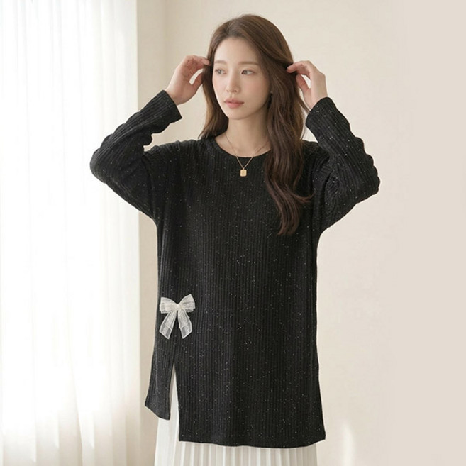 드마엘 로시 글리터 리본 루즈핏 여성 티셔츠(3color)+델로나