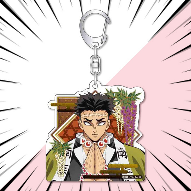 귀멸의 칼날 키링 열쇠고리 키체인 13종 사각프레임ver., G-003675. 히메지마 교메이