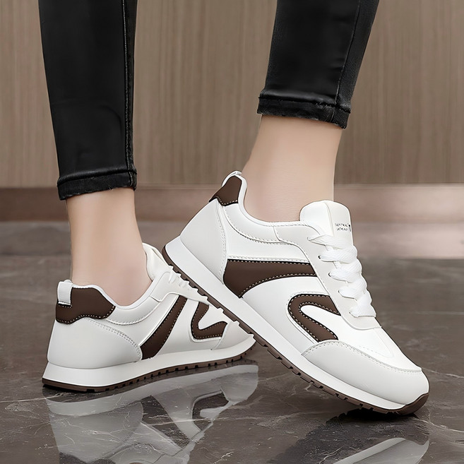 여성 캐주얼 발편한 낮은굽 운동화 워킹화 L49, 235, 브라운