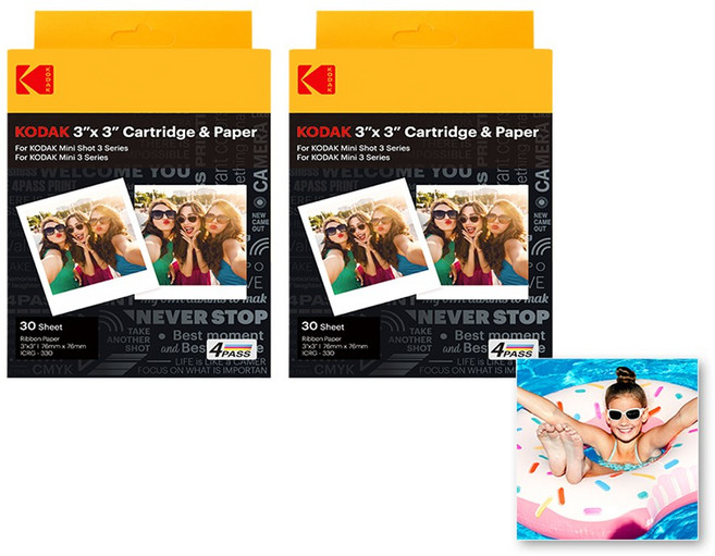 코닥 미니3/미니샷3 전용 3인치 카트리지 60매, 1개, 코닥 코닥 전용 3인치 카트리지 3X3 60매