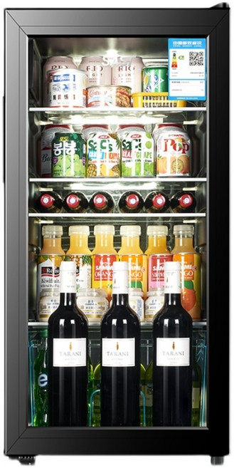 음료수 쇼케이스 냉장고 가정용 투명 와인 주류 술, 90L냉장+약간냉동+잠금장치