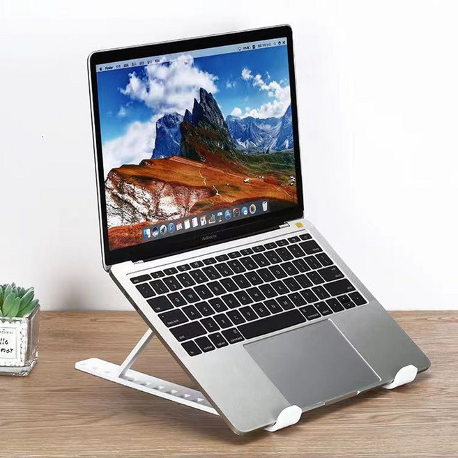 접이식 각도조절 노트북거치대 휴대용 노트북받침대 맥북 노트북스탠드, 화이트