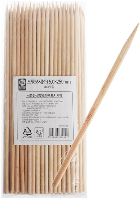 올스 오뎅꼬지 5.0 x 25cm 100개입 1팩 대나무꼬지 꼬치, 1개