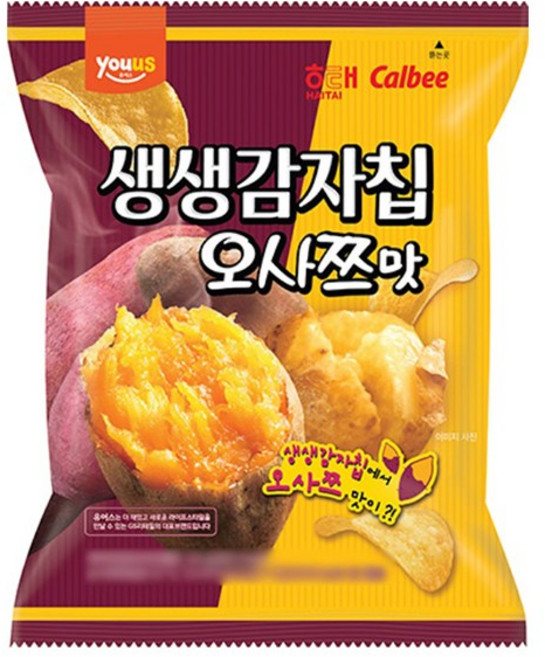 유어스 생생감자칩 오사쯔맛, 6개, 55g