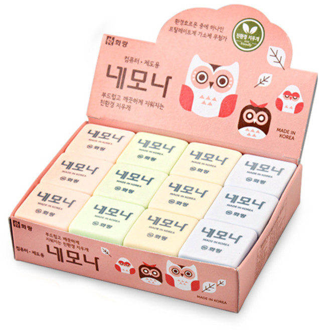 화랑고무 800 네모나 지우개 10입, 1개