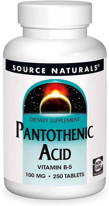 소스내츄럴스 판토텐산 비타민 B-5 100mg 타블렛, 1개, 100정