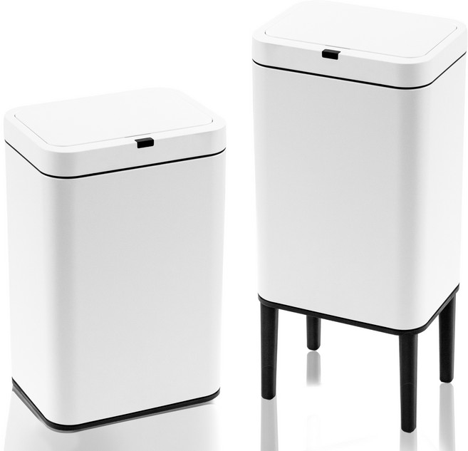 셀미닉 스테인리스 자동 센서 휴지통 냄새차단, 코타화이트