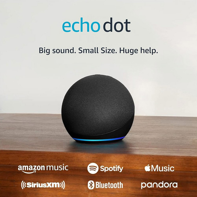 Amazon Echo Dot최신 모델 생생한 사운드의 Alexa 스피커 침실 식당 사무실에 적합 차콜, Charcoal, Device only, 1개, Charcoal