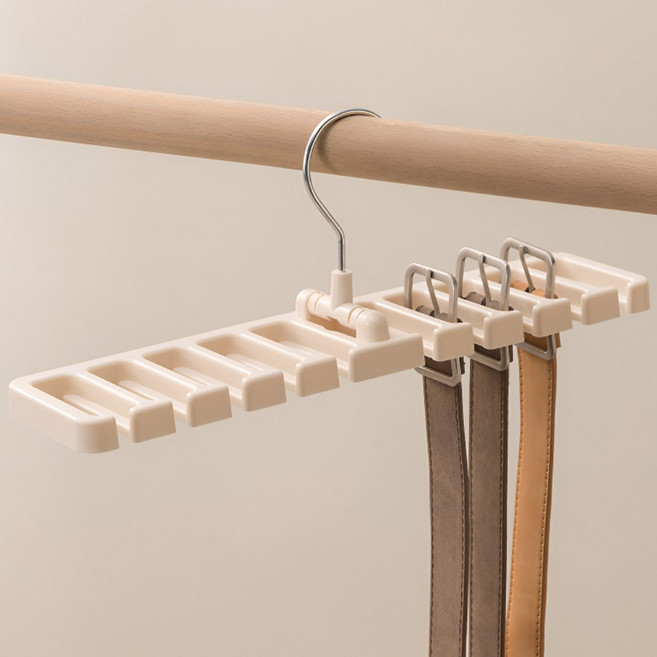 벨루빈 깔끔정리 벨트 넥타이 걸이, 2개, 아이보리