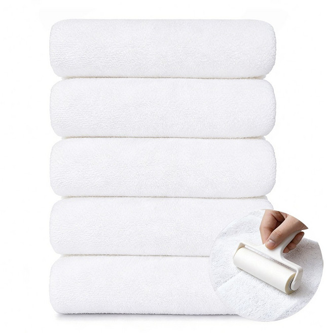 연화삼월 호텔 수건 40수 수건 10장 무형광 OEKO-TEX 알러지/진드기 방지 항균인증 세면 타올 수건 집들이 선물 400GSM 세면 타올, 5개, 05화이트