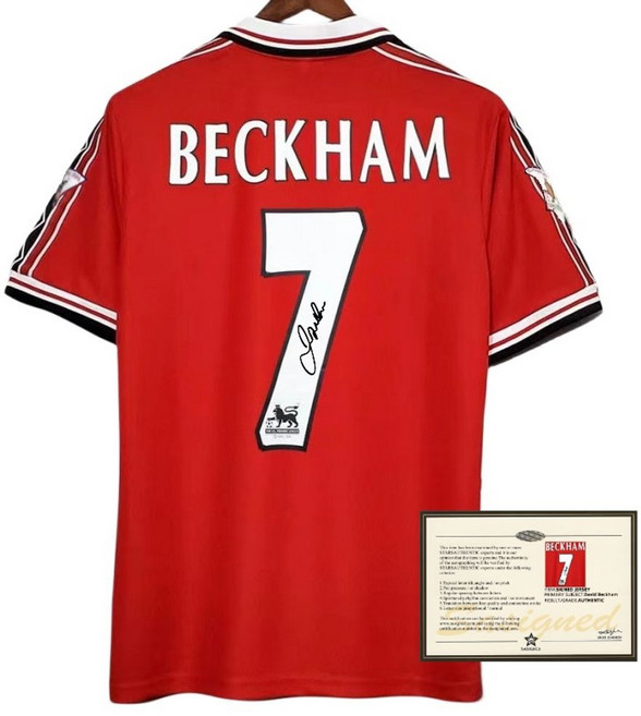 맨유 베컴 레트로유니폼 빈티지 축구 유니폼 저지 훈련복 솔샤르, C. 빈티지 맨체스터 유나이티드 베컴 시그니처
