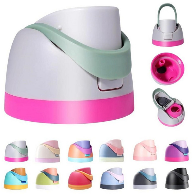 Top Replacement for Owala Lid Owala 24oz Cap 32oz 40oz 16oz Leakproof Freesip School Kids Water, 브라이트 핑크 + 그린