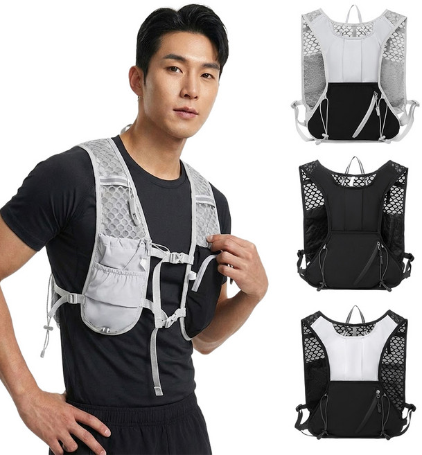 앙플러스 초경량 트레일 러닝 조끼 가방, 그레이