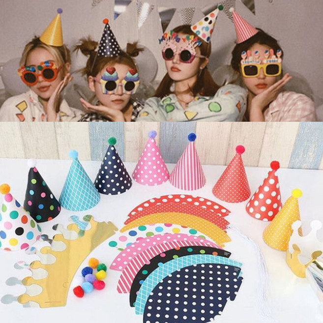 은꽃밴드 11p 생일 고깔 모자 대용량 파티 용품 세트, 11p세트, 1세트