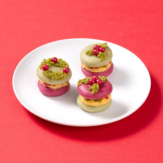 [요리하는떡카소] 크리스마스 메리 떡 마카롱 만들기 1인 KIT (상온/NO가열) 어린이 교육기관 수업용추천 돌봄 방과후 유치원 초등 공공기관 단체주문 추천, 1개, 메리뚱카롱 만들기